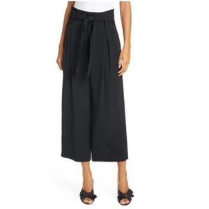 JASON WU Black Belted Crop Wide Leg Trouser Pants Size 6 NWT $450